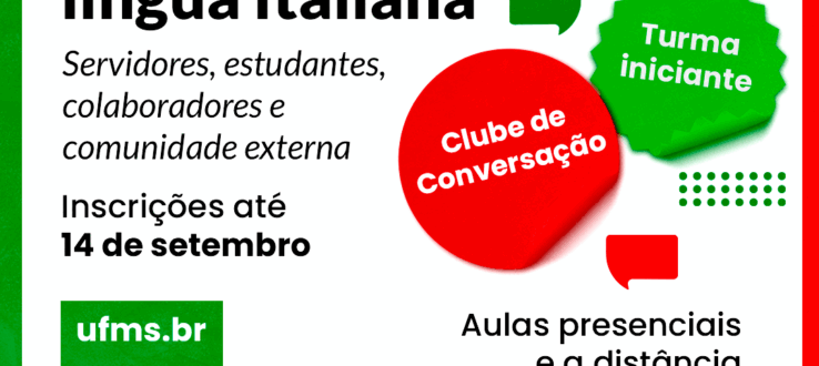 Curso gratuito de Língua Italiana para a comunidade