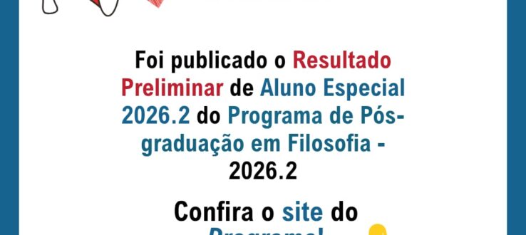 (Português do Brasil) Resultado Inscrições Edital Aluno Especial PPgFil UFMS 2026/2