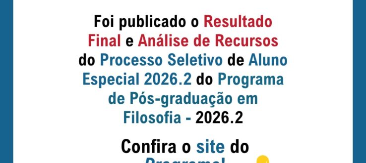 (Português do Brasil) Resultado Final e Análise de Recursos Aluno Especial PPgFil UFMS 2026.2