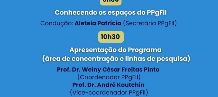 PPgFil de Portas Abertas: Venha conhecer o nosso Programa de Mestrado durante o Congresso da FACH
