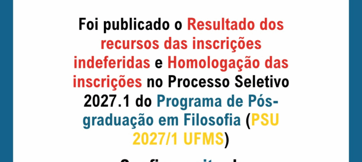 PPgFil publica resultado das inscrições do programa